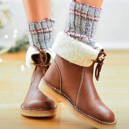 Bottes élégantes et imperméables femmes doublées de laine