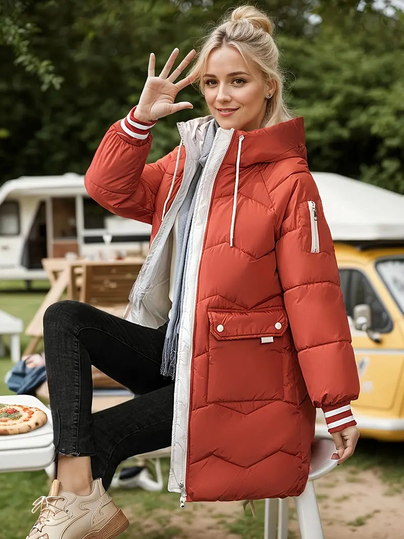 Veste Puffer Zippée Femme Chaleureuse