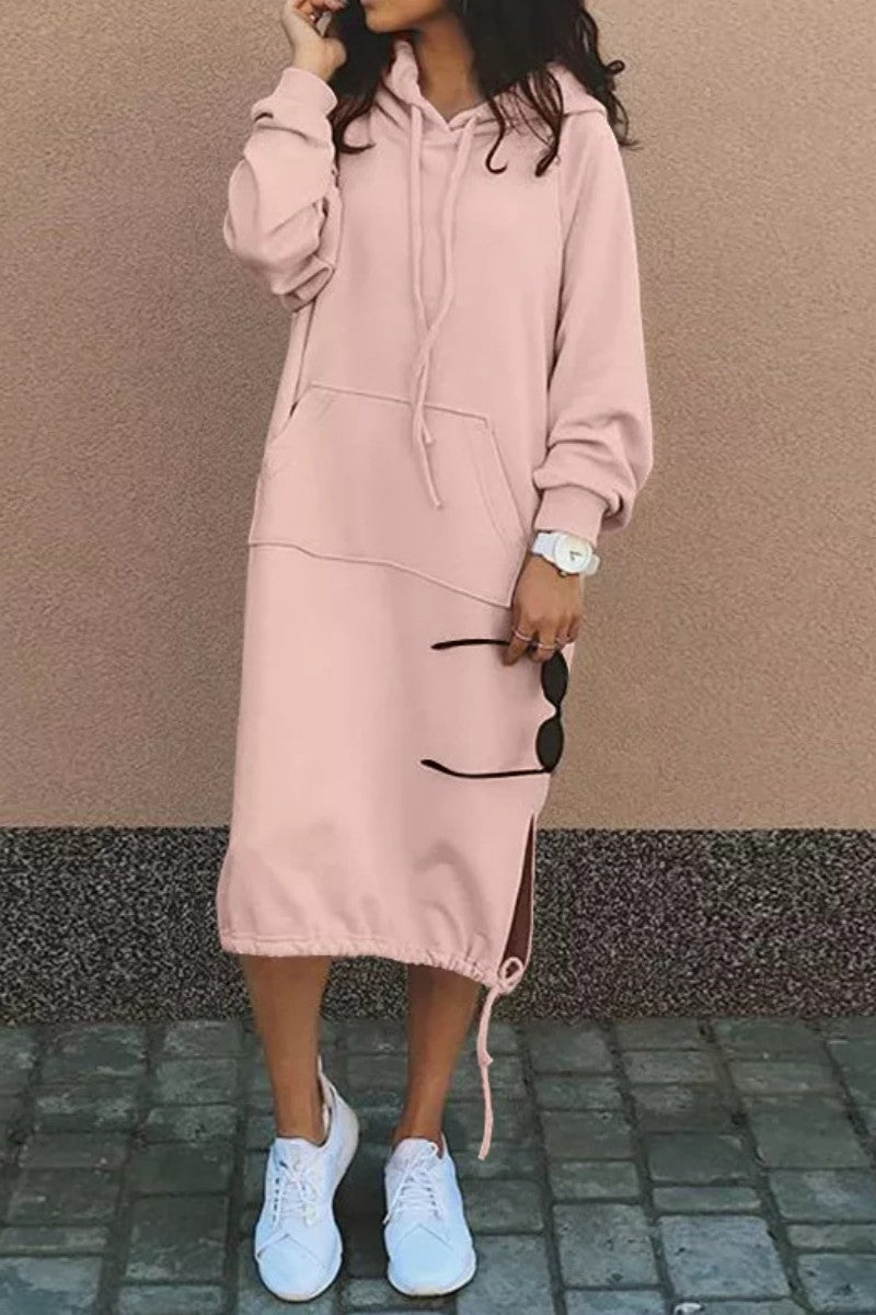 Robe décontractée avec capuche et coupe ample femmes