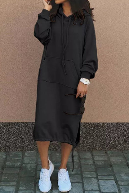 Robe décontractée avec capuche et coupe ample femmes