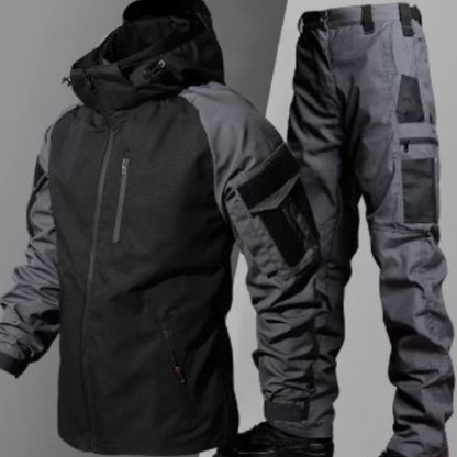 Ensemble de Veste à Capuche Tactique et Pantalon Cargo pour Hommes