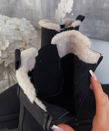 Bottes cheville chic en cuir noir