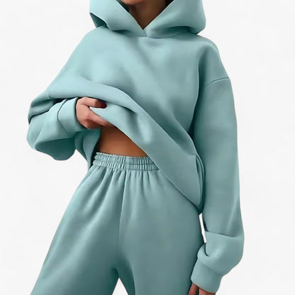 Ensemble de pull à capuche épais pour femme