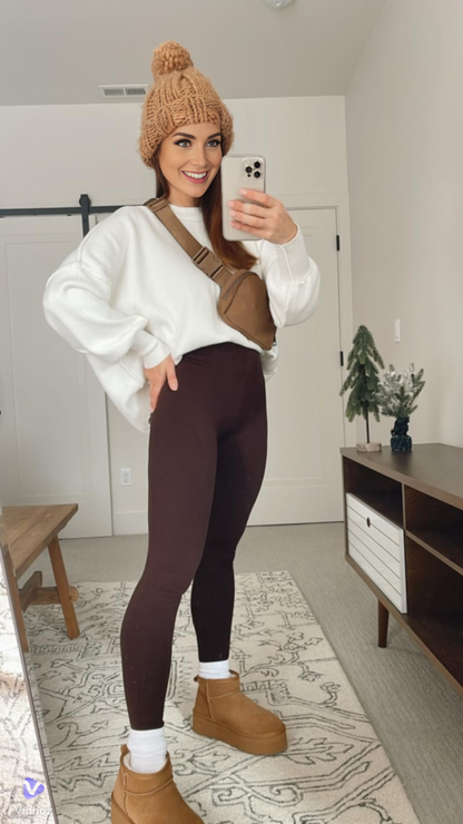 Leggings en laine polaire de qualité supérieure femmes