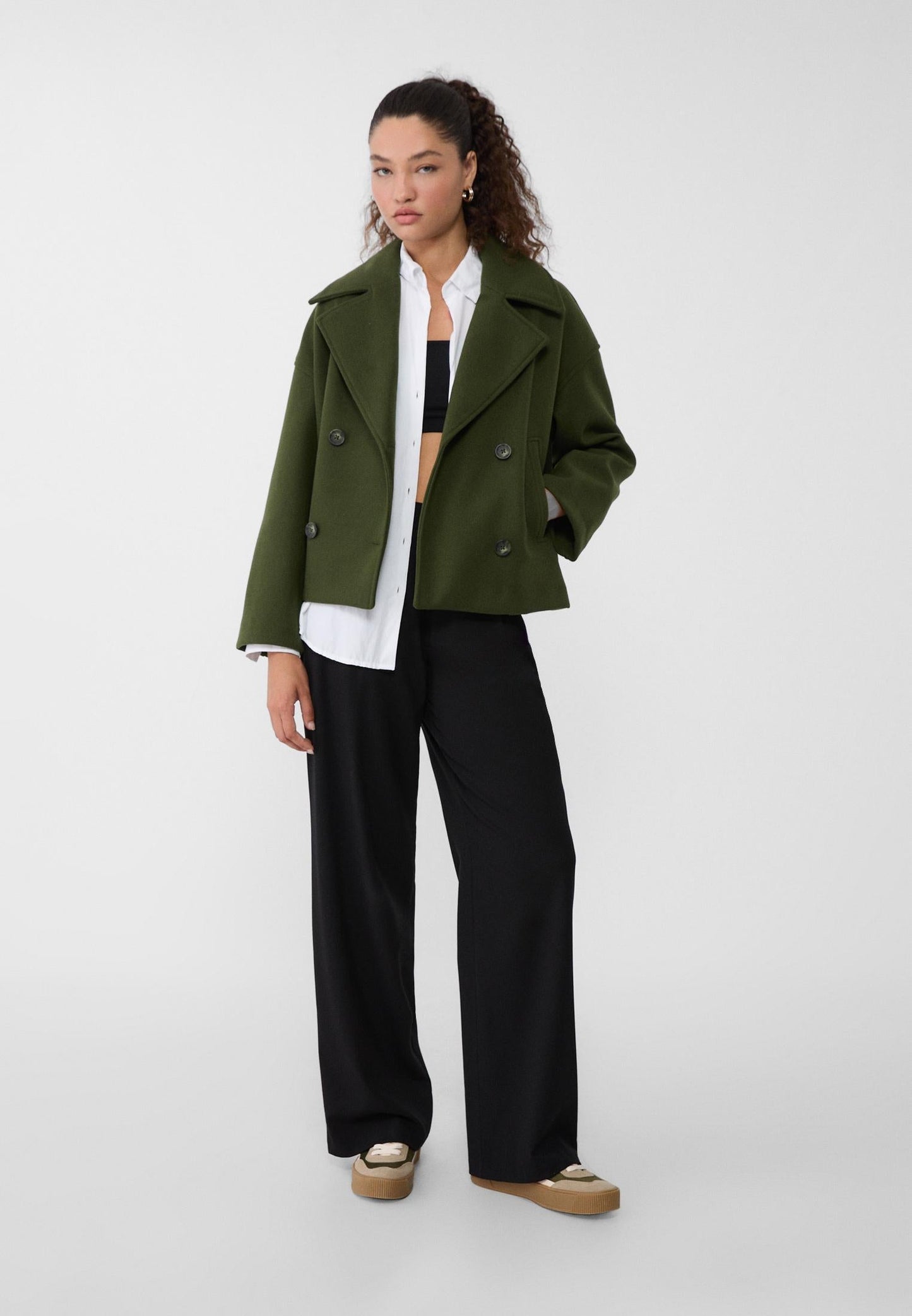 Manteau court classique intemporel pour femmes