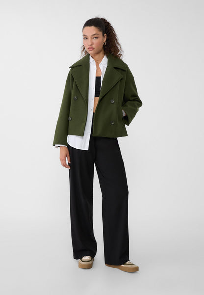 Manteau court classique intemporel pour femmes