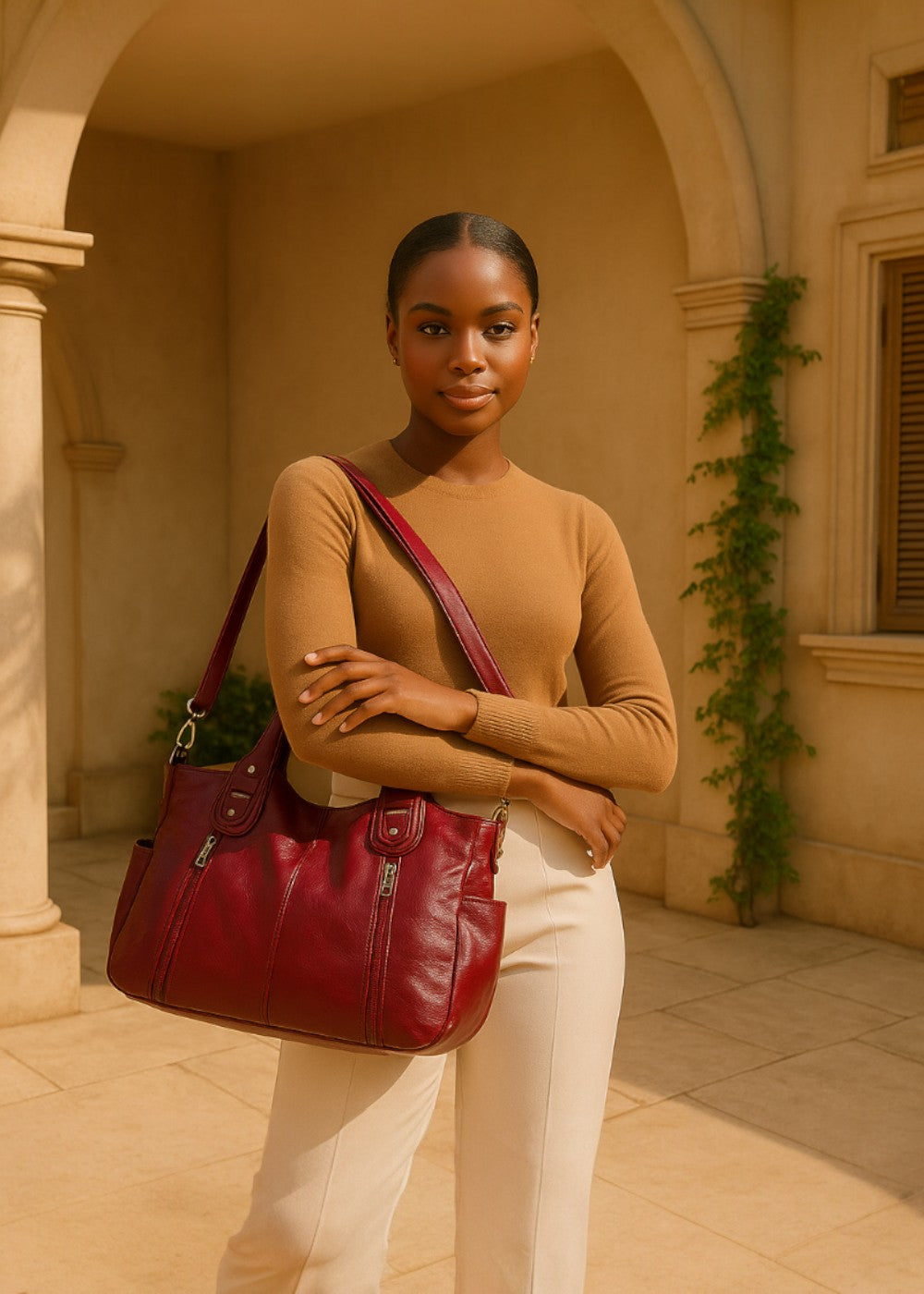 Sac à bandoulière en cuir minimaliste et élégant