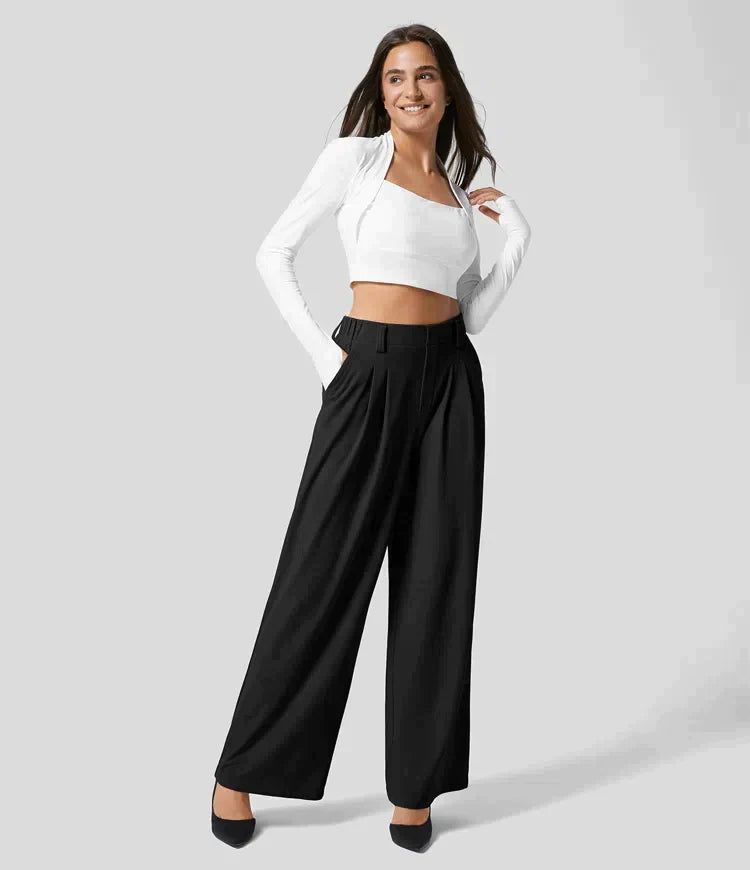 Pantalon Taille Haute Confort Élégant pour Femme