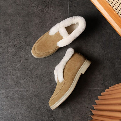 Bottes chelsea confortables en suède doublées de fourrure