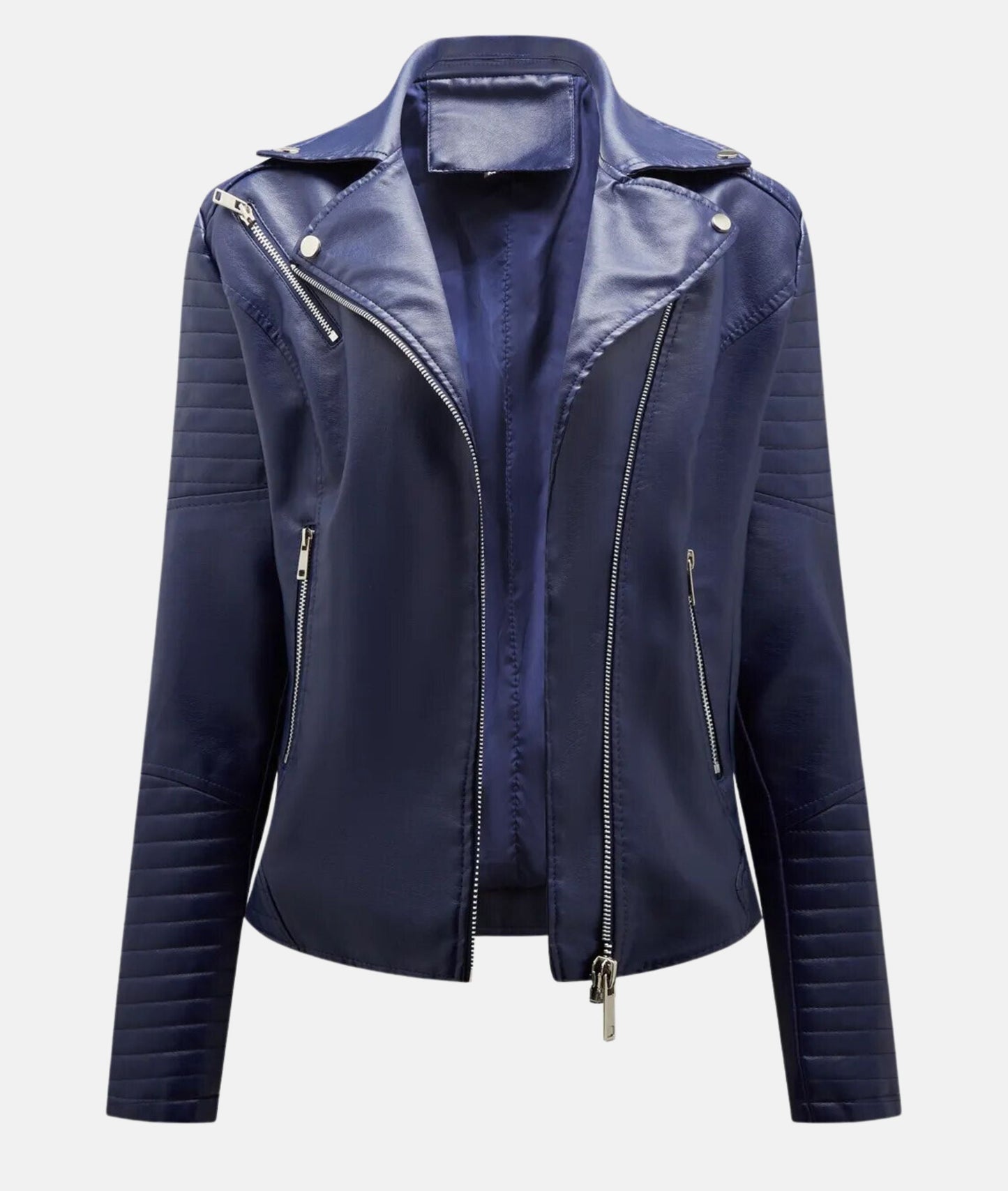 Veste de motard femme chic en cuir synthétique