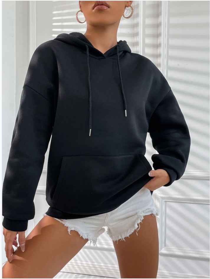 Sweat à capuche femme confortable avec poche kangourou et impression inspirante au dos