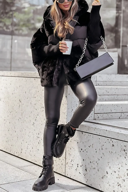 Veste décontractée doublée à capuche pour femmes