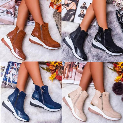 Bottes en cuir mi mollet confortables durables femmes