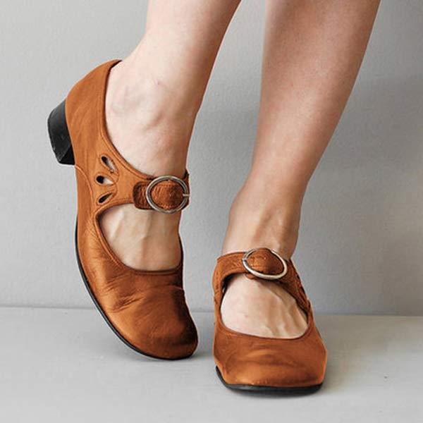 Chaussures Ronde À Bout Vintage Élégantes Femmes