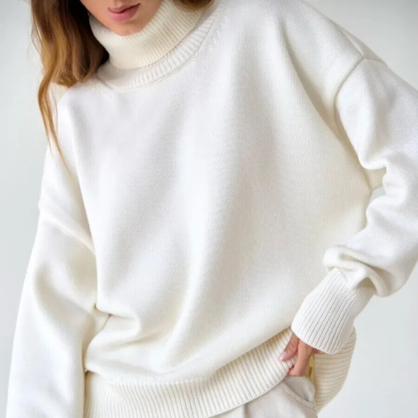 Pull en turtleneck classique oversize pour femmes