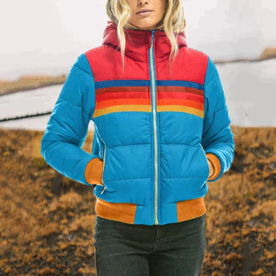 Veste d’Hiver Colorée à Capuche pour Femme