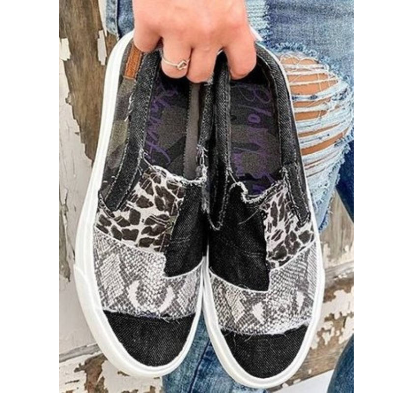 Chaussures Plates En Jean Imprimé Animal Pour Femmes