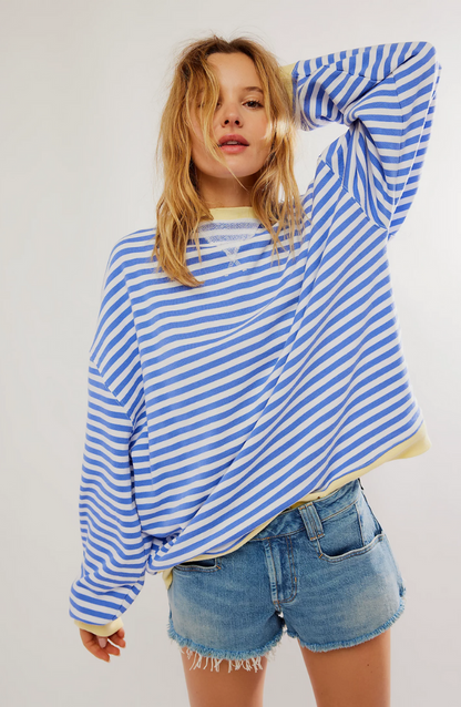 Pull Ample Oversize Rayé pour Femmes