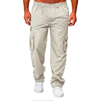 Pantalon Cargo Droit Homme avec Poches Multiples