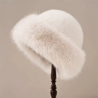 Bonnet D'Hiver en Fourrure D'Ours pour Femme