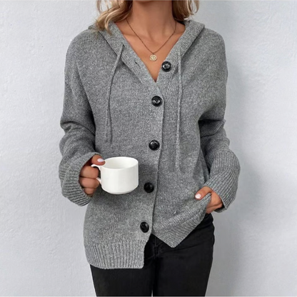 Cardigan boutonné en tricot confortable pour femmes