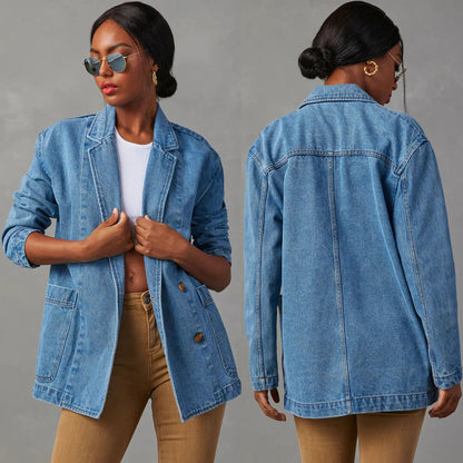 Veste Blazer en Denim Chic et Élégante pour Femme