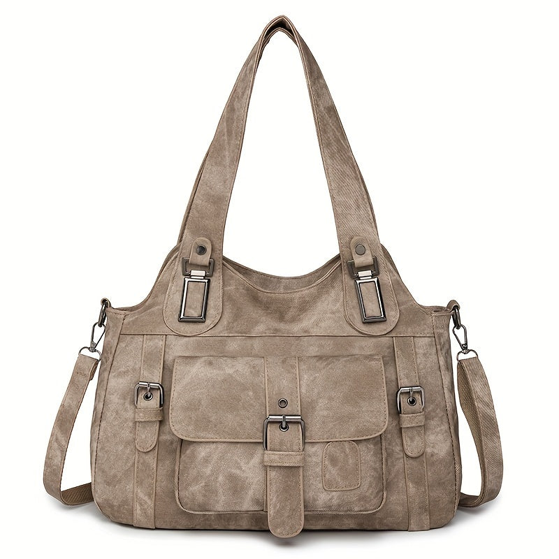 Sac Cabas Vintage en Cuir Synthétique pour Femmes