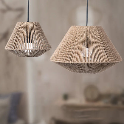 Lampe Suspendue Tissée Rustique en Osier