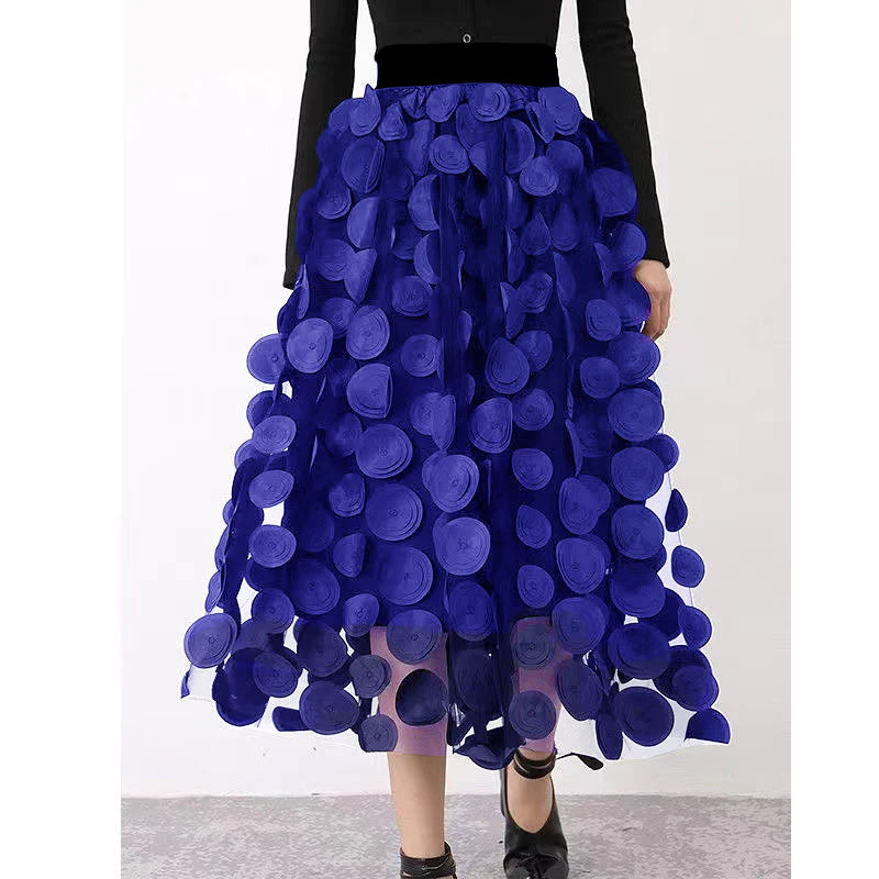 Jupe Chic en Tulle à Pois Noirs pour Femmes