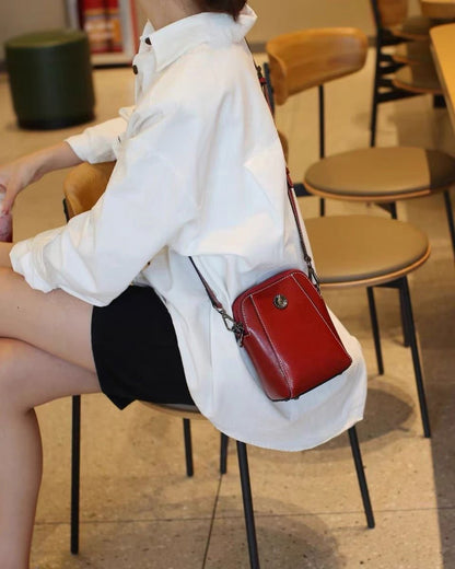 Mini Sac À Épaule En Cuir Élégant Pour Femme