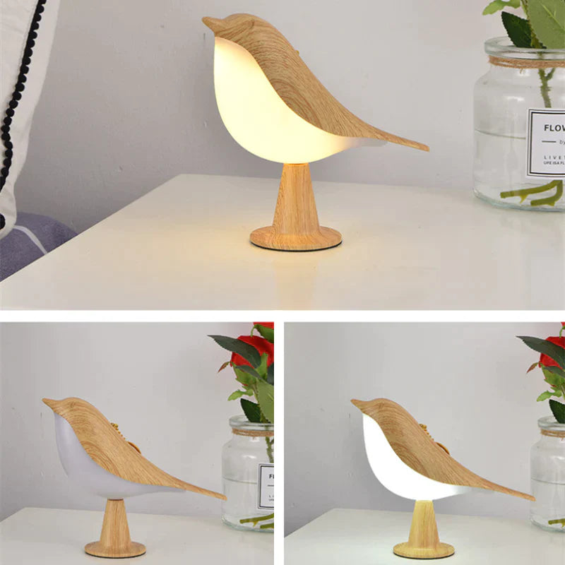 Lampe de Table Moderne en Forme d’Oiseau en Bois