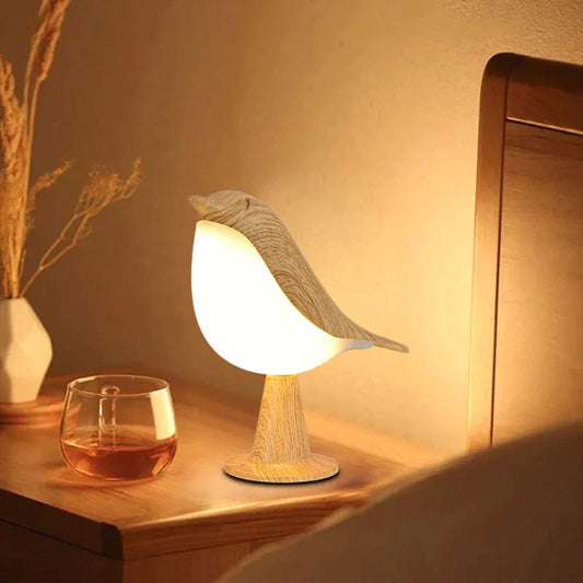 Lampe de Table Moderne en Forme d’Oiseau en Bois