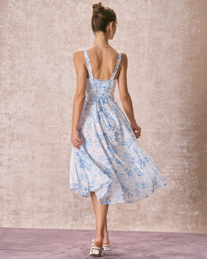 Robe mi longue froncée à fleurs Radiant pour femmes