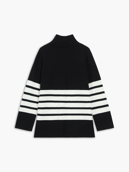 Pull rayé col montant Miss Paris