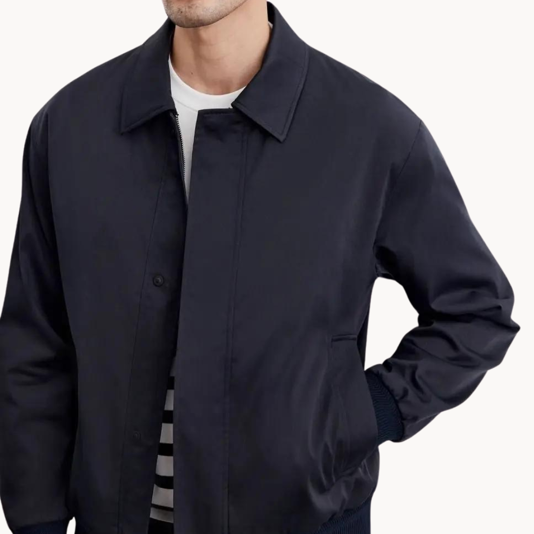 Veste en Toile Elégante pour Homme avec Boutons Invisibles