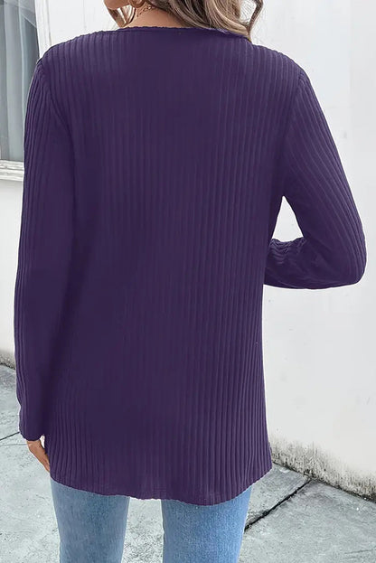 Cardigan à manches longues en maille avec bordure florale bohème