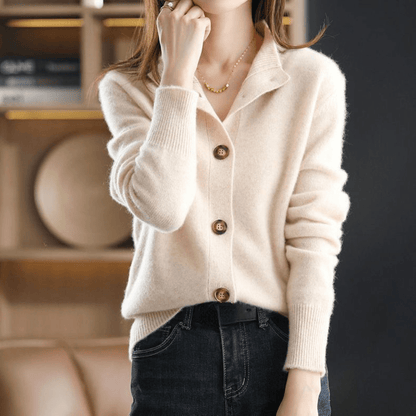 Cardigan en tricot doux et confortable en cachemire