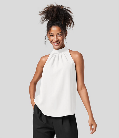 Blouse Halter Élégante Femme à Dos Ouvert