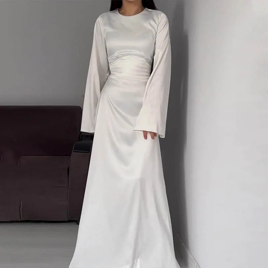 Robe Longue Évasée à Manches Longues pour Femme