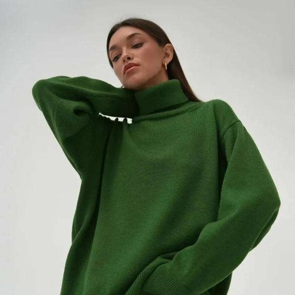 Pull en turtleneck classique oversize pour femmes