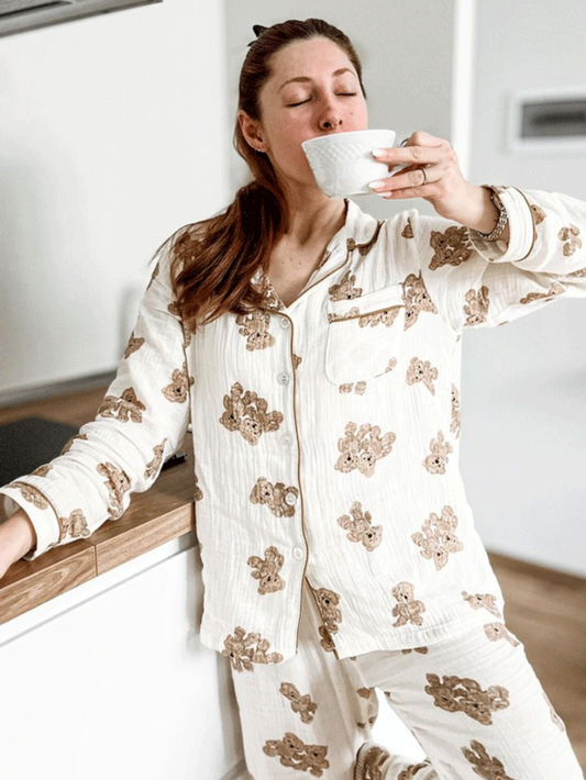 Ensemble Pyjama Ours Mignon et Confortable pour Femme