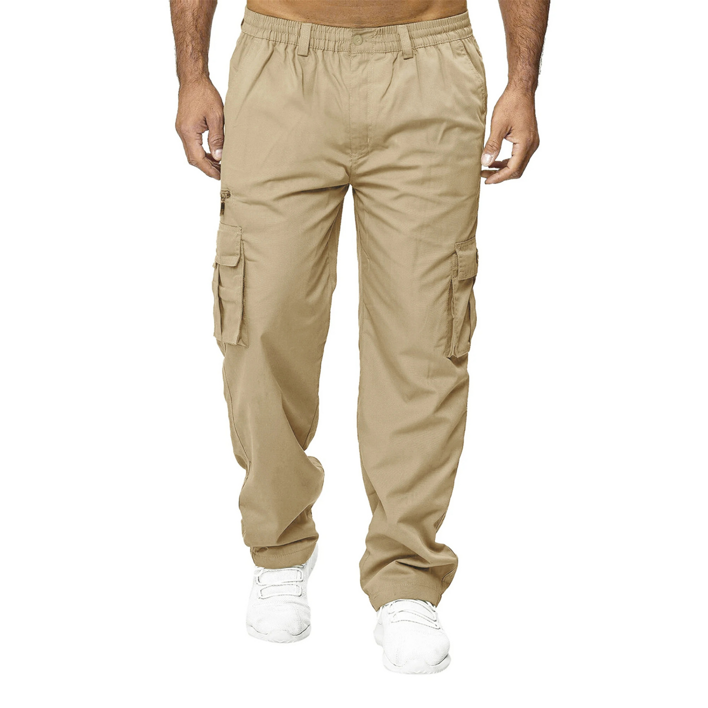 Pantalon Cargo Droit Homme avec Poches Multiples