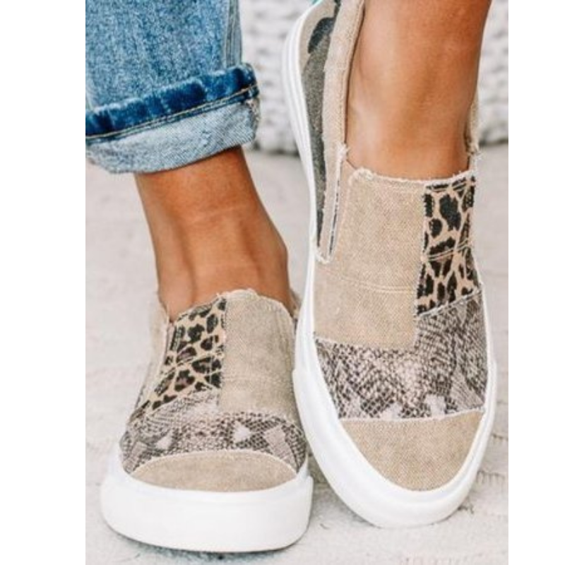 Chaussures Plates En Jean Imprimé Animal Pour Femmes
