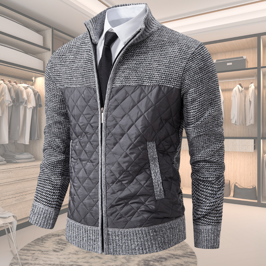 Veste Zippée en Tricot Matelassé Elégante pour Homme