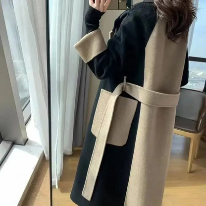 Manteau Long Deux Tons Stylé pour Femmes