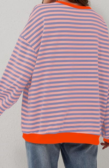 Pull Ample Oversize Rayé pour Femmes