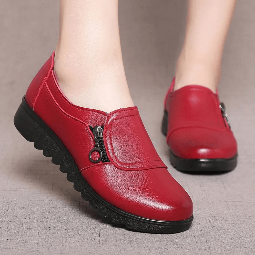 Chaussures Plates en Cuir Luxe Confort pour Femme