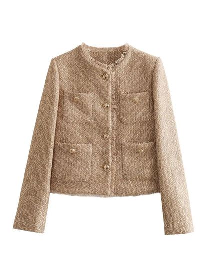 Veste en Tweed Chic Femmes Essentielle Printemps