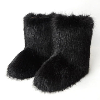 Bottes Rétro Y2K Fluffées Givrées