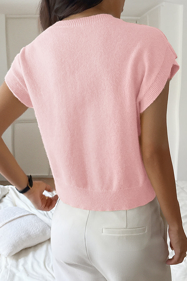 Gilet en maille décontracté à col en V confortable